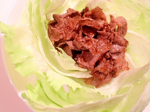 【簡単】焼肉のタレをアレンジして牛肉のレタス包み